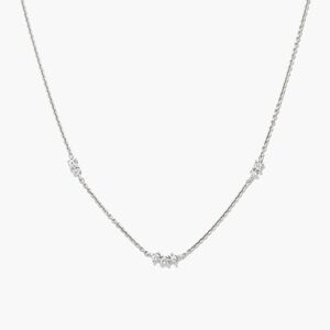 NIB Sterling Silver Mejuri Floating Sapphire Necklace